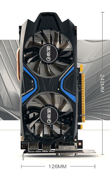 影驰gtx1050 黑将 1417mhz/7gbps/2g/128bit 独立显卡